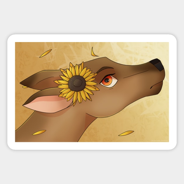 Deer Flower O'Mine Sticker by Dapper Draws